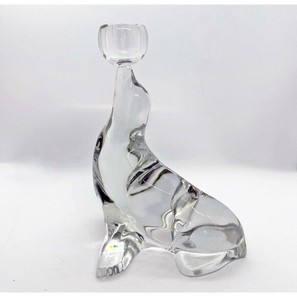 Vintage Martinville Viking Art Glass Seal Candleholder - Picture 1 of 10